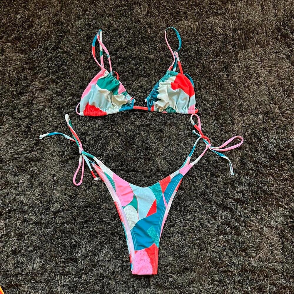 Green Abstract Bikini